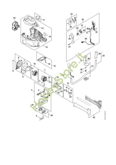 Picture of Elettromotore, carcassa motore, Impugnatura di comando RGA 140